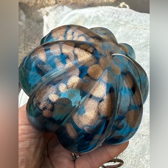 Handblown Blue Glass Garden Ornament - Picture 3 of 5